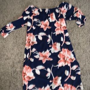 Floral royal blue dress